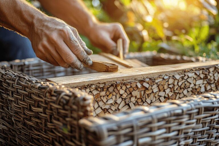 Comment réparer un salon de jardin en résine tressée avec du bois ?
